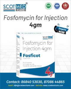 Fosfomycin 4gm Injection Manufacturer and Supplier by Scotmed Care