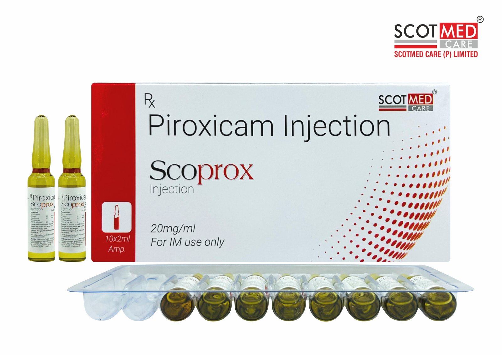 Piroxicam Injection 20 mg/ml Scoprox 2ml ampoules – Scotmed Care