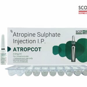 Atropine Sulphate Injection I.P. 0.6 mg/ml (ATROPCOT) ampoules by Scotmed Care – WHO-GMP Certified Critical Care Injection Manufacturer in India