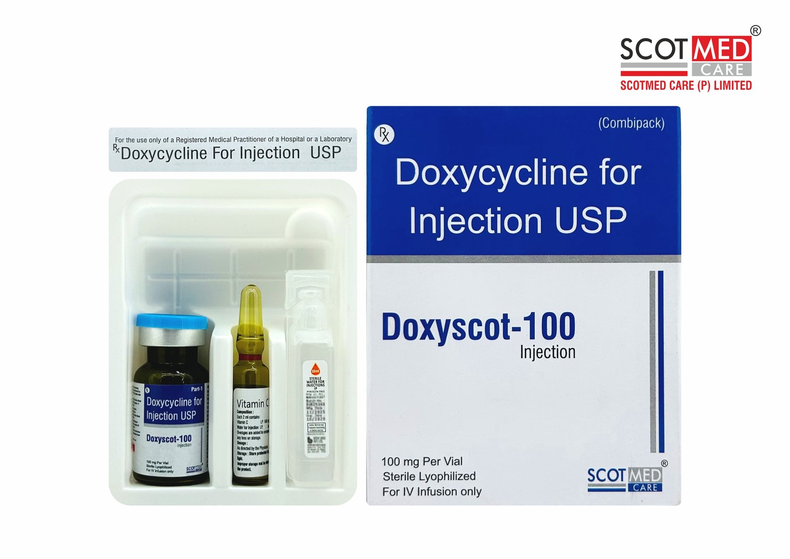 Doxycycline for Injection USP 100 mg Doxyscot-100 Injection Scotmed Care