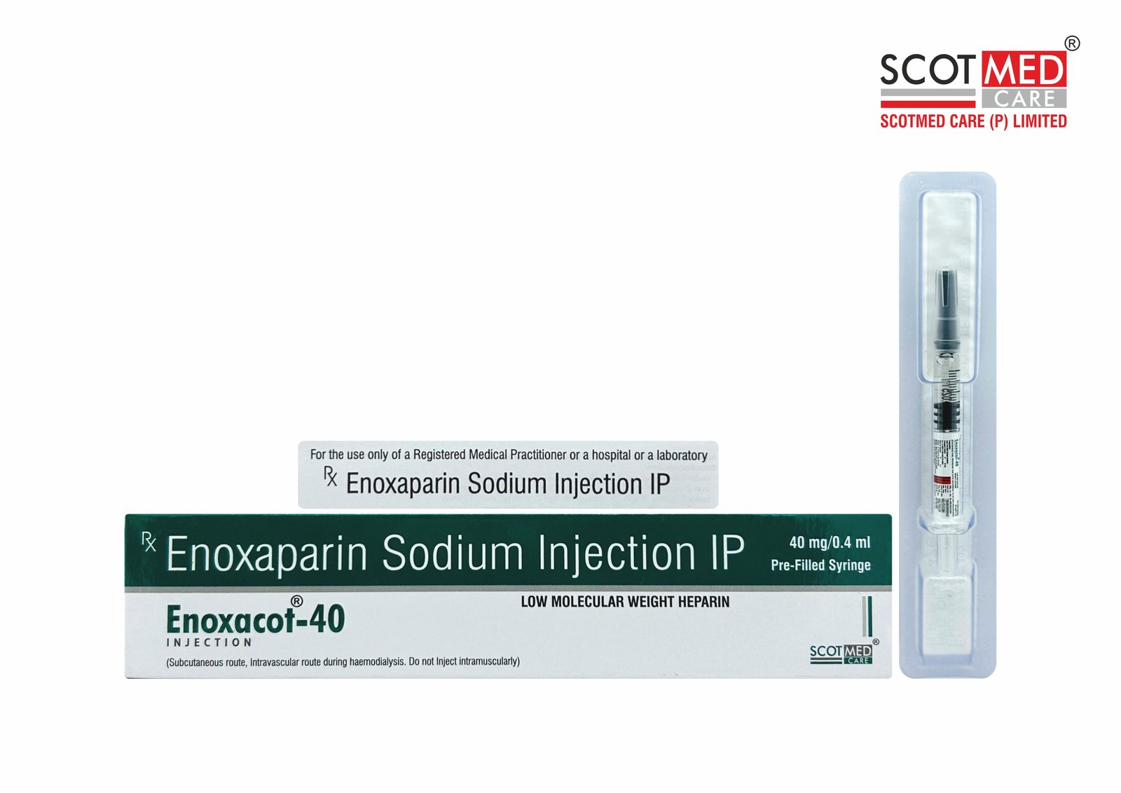 Enoxaparin Sodium Injection IP 40 mg/0.4 ml Enoxacot-40 pre-filled syringe by Scotmed Care