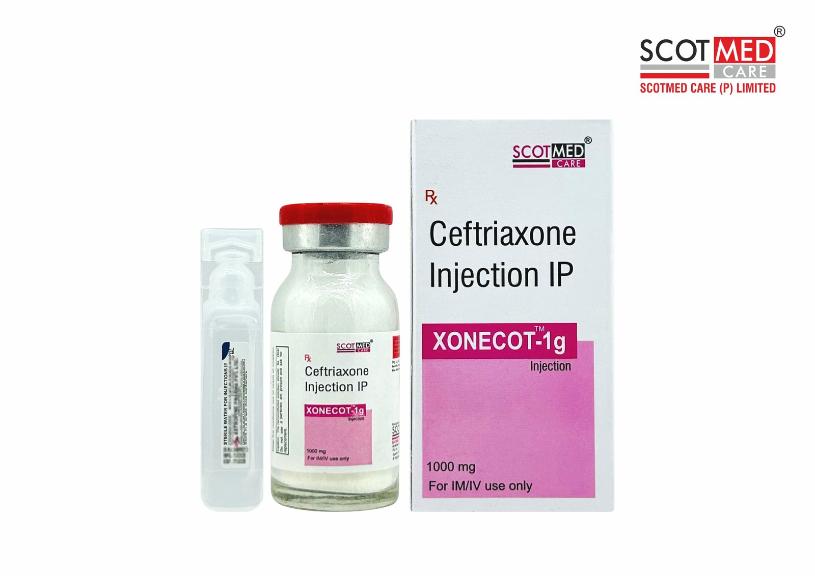 Ceftriaxone Injection IP 1000 mg XONECOT-1g Scotmed Care