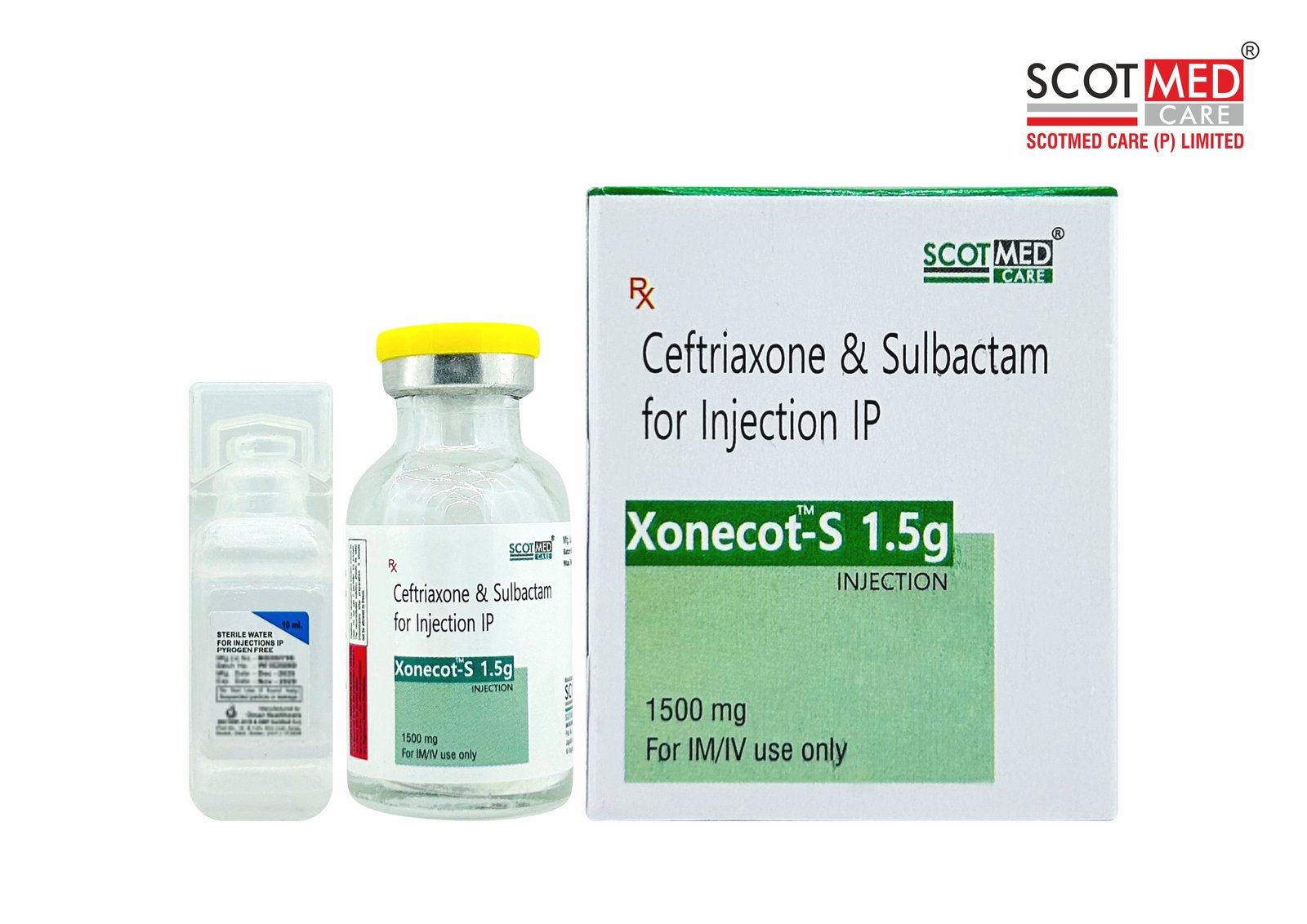 Ceftriaxone Sulbactam Injection 1.5g Xonecot-S 1.5g Scotmed Care