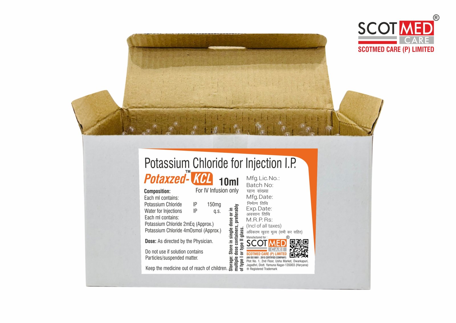 Potassium Chloride Injection I.P. 150 mg/ml Potaxzed-KCL 10 ml – Scotmed Care