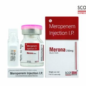 Meropenem Injection I.P. 250mg (Merona) by Scotmed Care – Meropenem 250 mg antibiotic injection manufacturer, critical care injection company in India