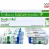 Scotsmika Amikacin Sulphate Injection IP 500mg/2ml vial by Scotmed Care – Amikacin Sulphate 500mg/2ml antibiotic injection for IM and IV use