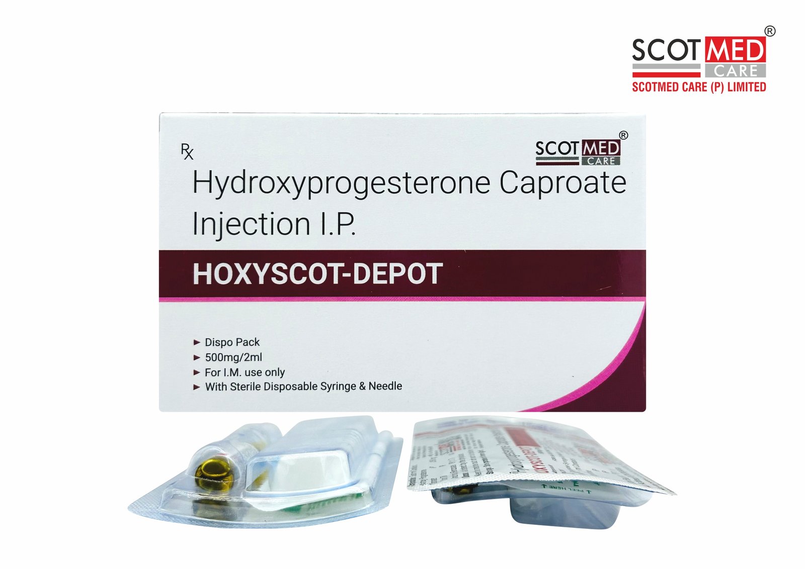 Hydroxyprogesterone Caproate Injection 500mg/2ml HOXYSCOT-DEPOT Scotmed Care