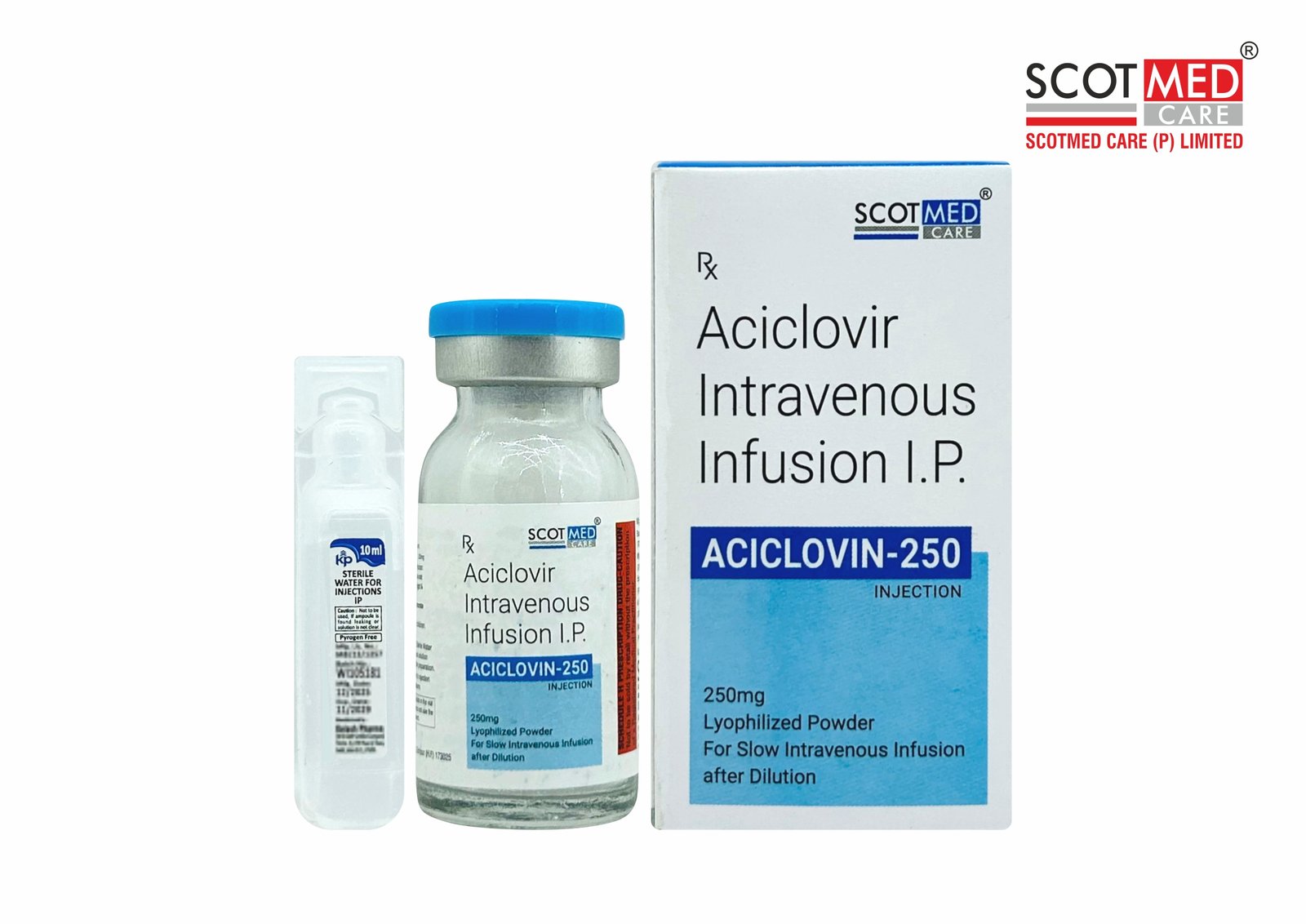 Aciclovir Injection IP 250 mg (ACICLOVIN-250) Lyophilized Powder for Intravenous Infusion | WHO-GMP Critical Care Injection Manufacturer