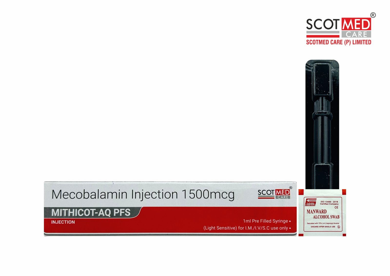 Mecobalamin Injection 1500mcg Prefilled Syringe (MITHICOT-AQ PFS) | Scotmed Care Critical Care Injection