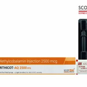Methylcobalamin Injection 2500 mcg Pre Filled Syringe (MITHICOT-AQ 2500 PFS) by Scotmed Care – Vitamin B12 Injection Manufacturer in India