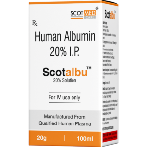 Human Albumin 20% I.P. 100ml SCOTALBU Solution – Scotmed Care