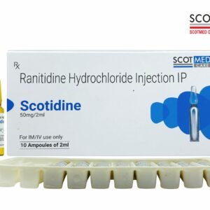 Ranitidine Hydrochloride Injection IP 50mg/2ml (Scotidine) by Scotmed Care – Critical Care Injection Manufacturer in India