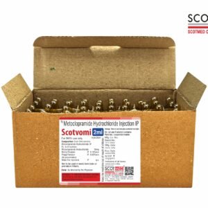 Metoclopramide Hydrochloride Injection IP (Scotvomi 2ml) ampoules by Scotmed Care – WHO-GMP certified critical care antiemetic injection manufacturer in India