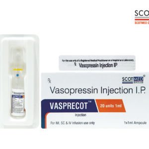 Vasopressin Injection IP 20 Units 1ml (VASPRECOT) by Scotmed Care – Critical Care Injection Manufacturer in India