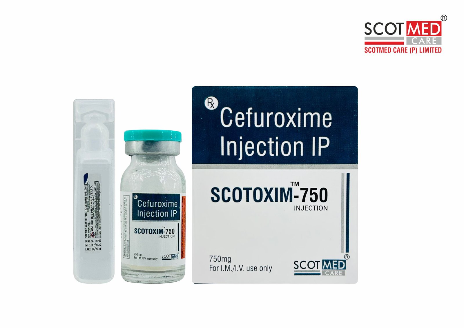 Cefuroxime Injection IP 750mg SCOTOXIM 750 INJECTION by Scotmed Care