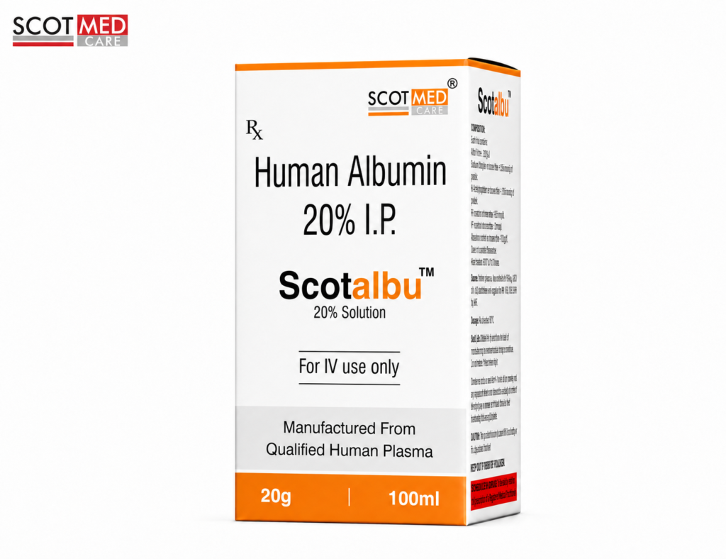 Human Albumin 20% Infusion 100ml SCOTALBU by Scotmed Care